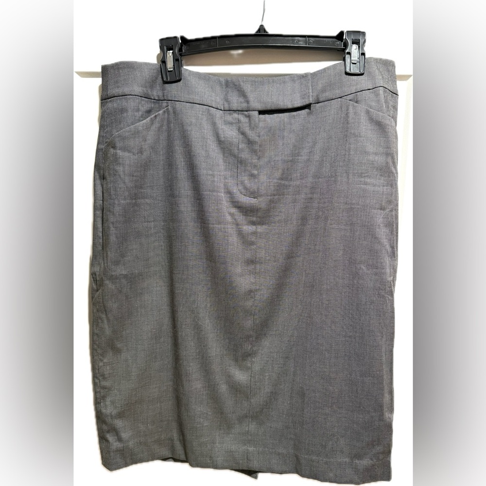 Talbots gray crosshatch stretch twill straight skirt 14 NWT